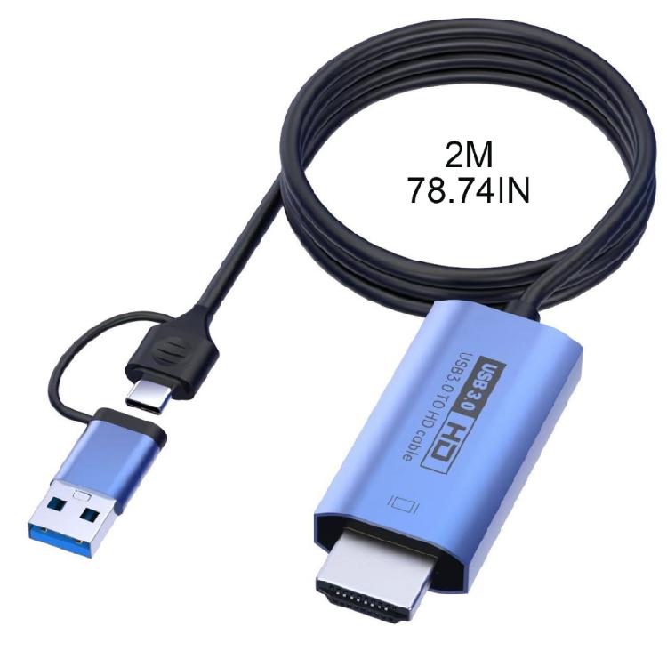 Portable Converter USB3.0 Type-C to HDMI-compatible Conversion Cable Adapter