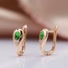 Fashion Earrings Ring Sets For Women Emerald Oval Cut Natural Zircon With  Rose Gold Luxury Daily Fine Jewelry Sets