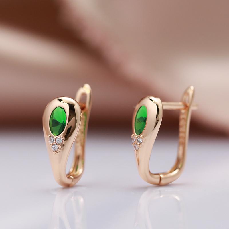 Fashion Earrings Ring Sets For Women Emerald Oval Cut Natural Zircon With  Rose Gold Luxury Daily Fine Jewelry Sets