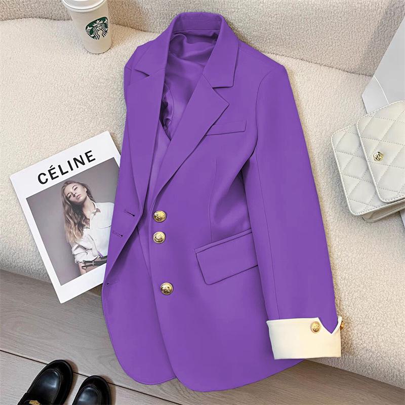 Spring/Autumn 2025 Korean-Style Loose Fashion Suit Jacket - Versatile Casual High-End Design