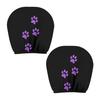 Durable Polyester Car Seat Accessories 2Pcs Universal Headrest Cover with Purple Cat Paw Print, Elastic Personalized Vehicle Sleeves Protector