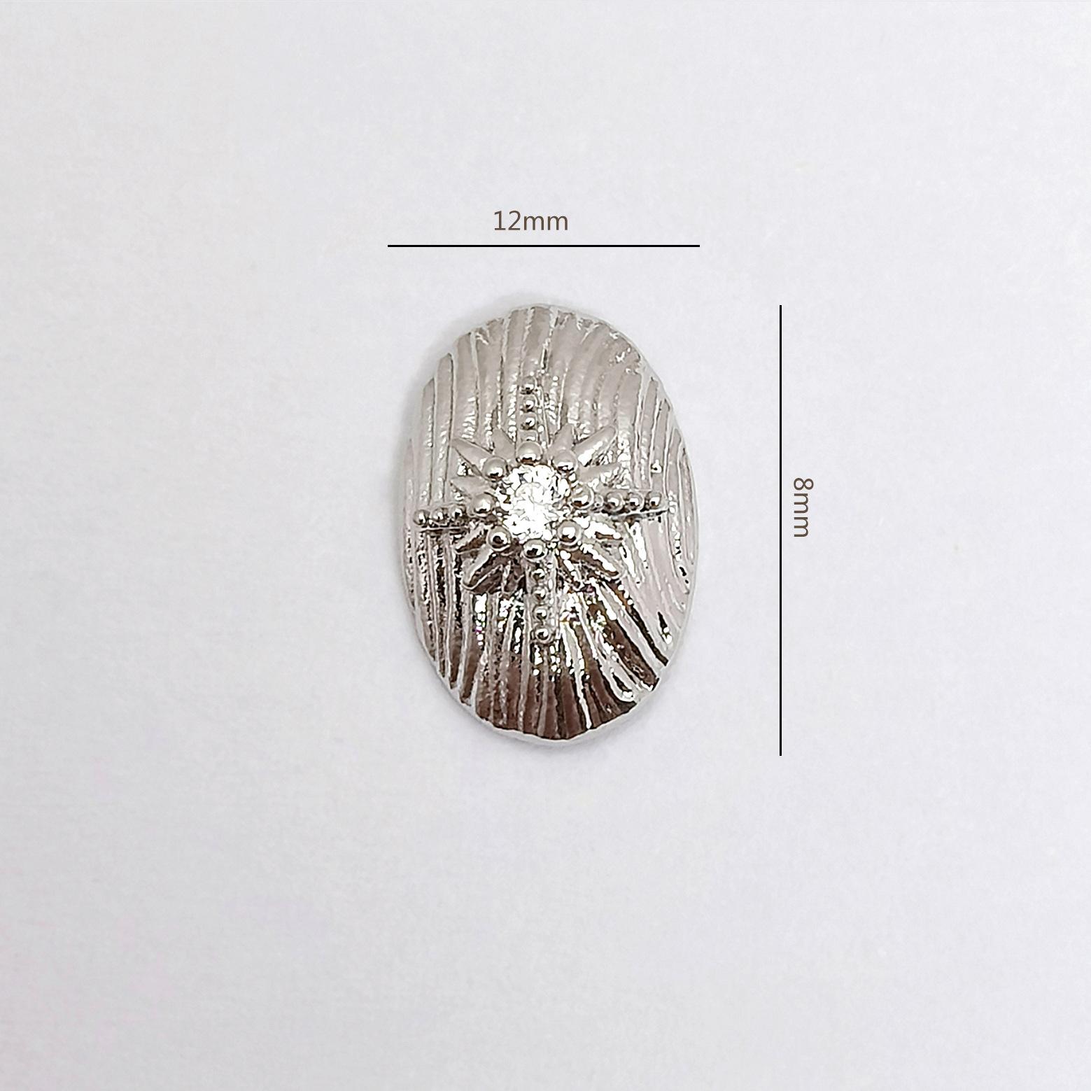 Metallic Wire-brushed Zircon Nail Stickers Accessories , Vintage and Luxurious Style TN7514