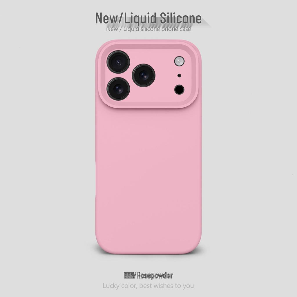 Flüssiges Silikon Airbag Sturzsichere Handyhülle für Apple 17Promax - Einfarbig, Feine Lochdesign für Frauen