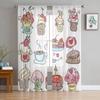 Dessert Cake Bread Modern Tulle Curtains for Living Room Bedroom Home Kitchen Window Sheer Curtains