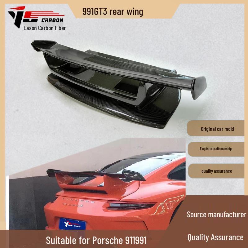 Carbon Fiber Rear Wing Air Deflector for Porsche 911 991 GT3 (2015-2018)