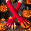 1 Paar schwarz-rote lange Nagelhandschuhe für Halloween Totentag Horror Party Handschuhe Dekoration Schuluniform Farbe Spiel Requisiten