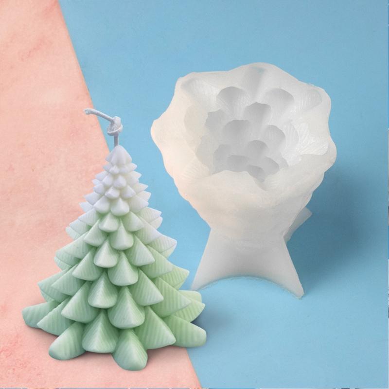 3D Christmas Tree Mold Epoxy Resin Casting Molds Pine Tree Silicone Making DIY Festival Craft Home Decoration X3UC