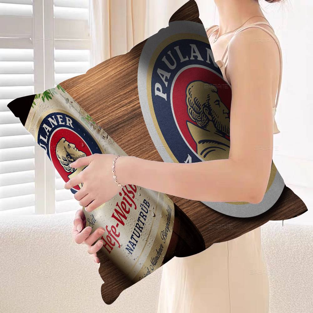 German Beer Paulaners Personalized Pillow Cover Kids Bedroom Wild Party Decor Pillowcase Kid Birthday Shower Gift