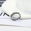 Simple Design Distressed Blade Ring Korean Style Hollow Open Ring Jewelry