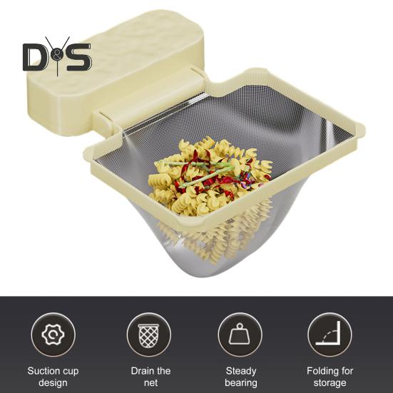 Disposable Sink Filter Rack with 100 Filter Mesh Bags Water Wave Texture Waste Rack Suction Cup Sink Strainer Rack Sink Filter Holder