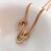 Abstract Curved Snake Pendant Necklace Shiny Stone Tube Curb Chain Minimalist Statement Neck Jewelry for Women Daily Party Wear