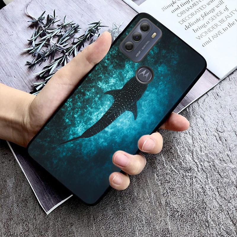 Whale Shark fisch Telefon Fall für Motorola Moto E7 Plus E32 E20 E40 Rand 20 Lite G22 G52 G20 G30 G100 G60 g50 G10 G Pure G Stylus