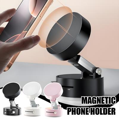 Double Sided Suction Cup Magnetic Phone Holder Lazy Multi-functional Foldable Storage Holder Vacuum Suction Universal Swivel Stand Mobile Phone Holder