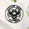 1pc Custom Death's Head Wall Art, Personalized Skull Crest, Rustic Metal Ornament for Lounge, Office, Veranda, Deck, Gift, Custom Sign.