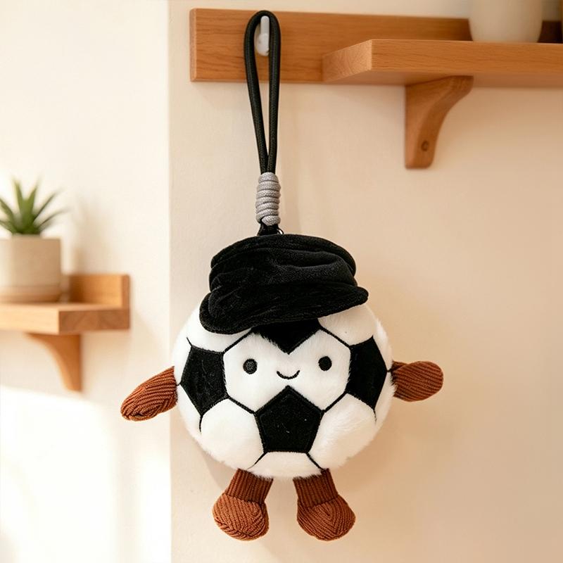 Cool Rugby Soccer Plush Charms Cute Baseball Tennis Plush Doll Cartoon Football Basketball Stuffed Toy Fashion Keychain Pendant