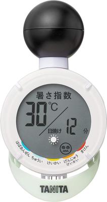 TANITA Digital Black Globe Thermometer and Hygrometer with Sunburn Heatstroke WBGT X X Cm TC-210 Alarm, Alarm, Compliant, White, 5.8 3.6 10.8