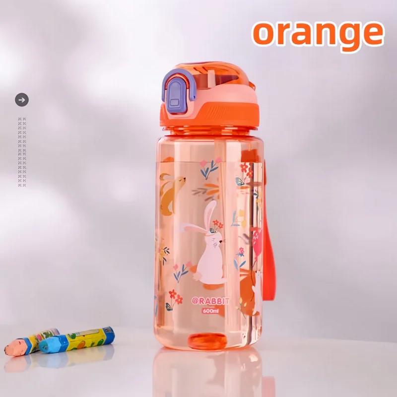 Dinosaur Water Bottle For Kids Water Sippy Cup With Silicone Straw Leakproof Plastic Water Bottles Summer Kids Water Cup