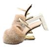 Fashion Fashion Women Fur Slippers Sexy Peep Toe Gladiator Sandals Dress Pumps Spring Summer Strange Heel Mules High Heel Wedge Shoes