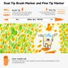 Shuttle Art Brush Pen Watercolor Brush 70 Color Set with 1 Coloring Book Marker Pen Watercolor Pen Twin Marker Brush Pen Fine Point Pen Waterproof