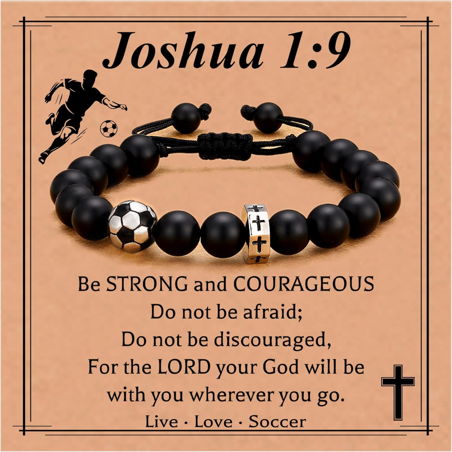 Baseball/Basketball/Football/Soccer Bracelet for Boys Cross Beaded Bracelet Gifts for Son Grandson Players Team Fan Friends
