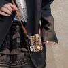Luxury Retro Leopard Print Leather Pearl Wristband Phone Case for SamSung Galaxy Z Flip 7 6 5 Crossbody Hand Strap Protect Cover