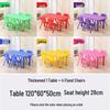 Children's Rectangular Plastic Learning Table & Chair Set with Building Block Surface