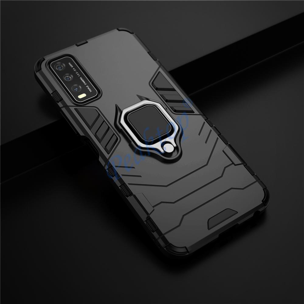 For Vivo Y20 Case V2029 Car Shockproof Magnetic Ring Armor Phone Cover For Vivo Y20i Case 6.51" V2027 V2032 Y 20 Coque Funda