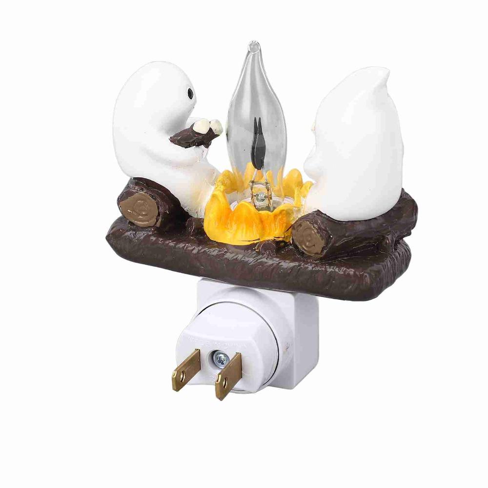 Geister Lagerfeuer Flackerndes Nachtlicht US-Stecker Gruselige Lagerfeuerlampe Heimdeko