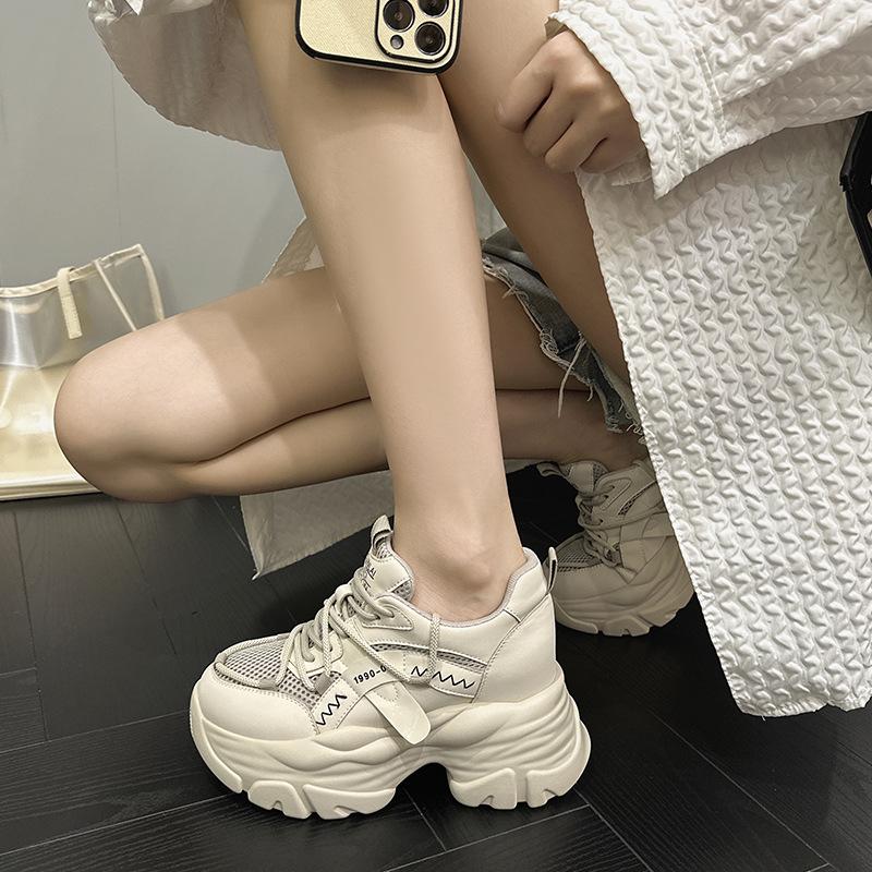 Inner Heightening Dad Shoes Women's Spring Breathable 2025 New Small Thick-soled Women's Shoes Versatile Casual Sports Shoes