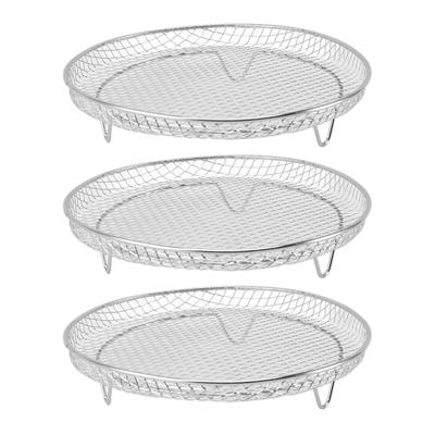 Conjunto de 3 peças de rack de fritadeira 304 aço inoxidável empilhável multicamadas desidratador rack 8 polegadas fritadeira