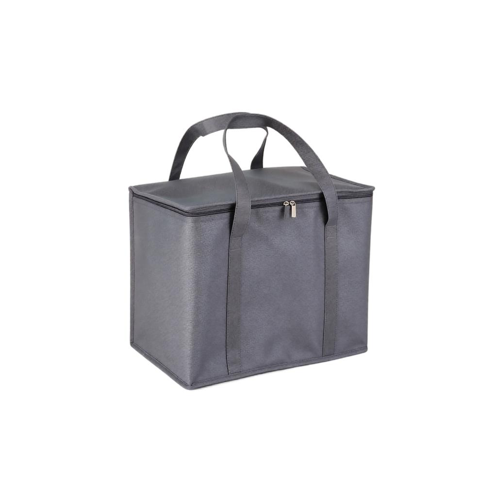 Large Capacity Non-Woven Cooler Bag with Zipper and Aluminum Foil for Food Delivery and Cold Storage