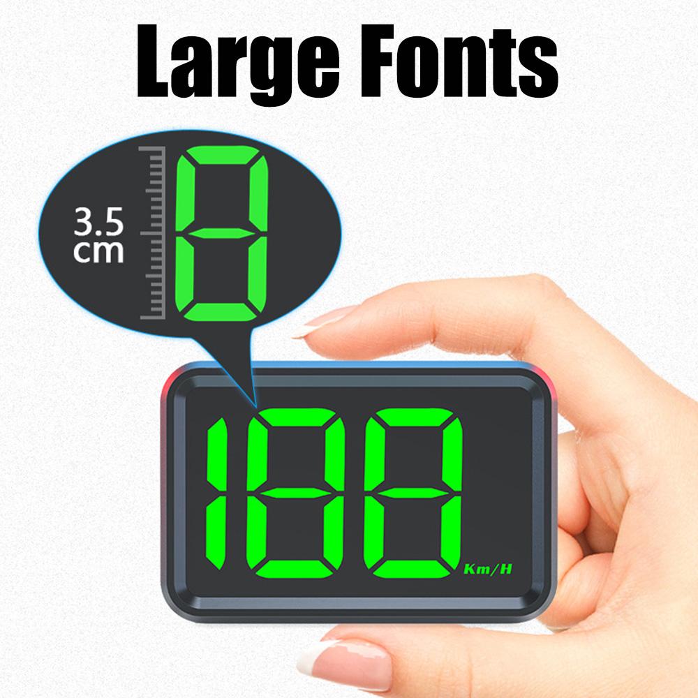 White Green Light Display USB Plug Big Font Digital GPS HUD Speedometer X1 HUD KMH MPH Meter Car Head Up Display