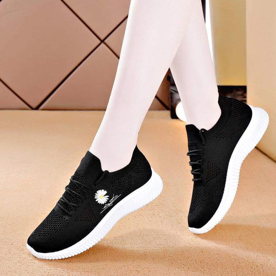 

Breathable mesh sneakers summer fly-woven running shoes 40 чорний