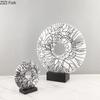 Abstract Black Lines Circular Ring Ornaments Desk Decoration Modern Crafts Creative Resin Ring Statue Room Aesthetic Decor