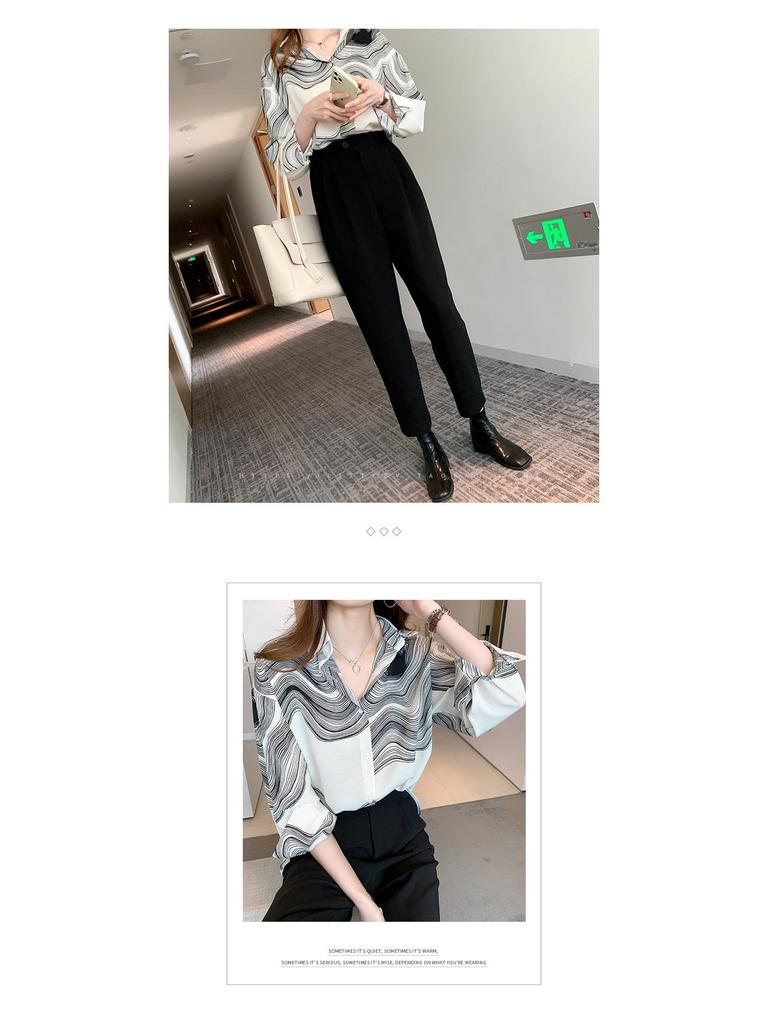 Camicia Versatile in Chiffon a Manica Lunga Taglie Forti - Nuovo Design Primavera