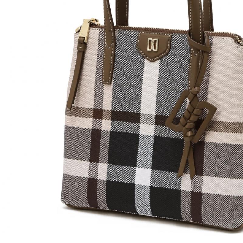 Daks Beige Check Leather Tote Bag Dcba6e711i2