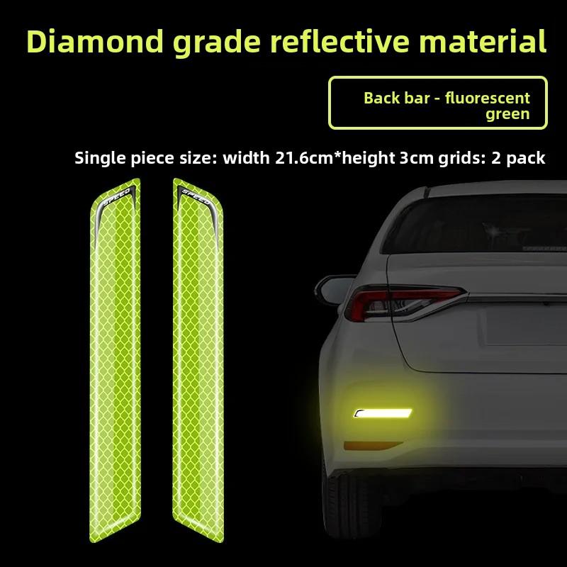 2PCSCar Wheel Arches Front and Rear Bumpers Night Reflective Decorative Car Stickers Universal Body Protection Stickers Stickers