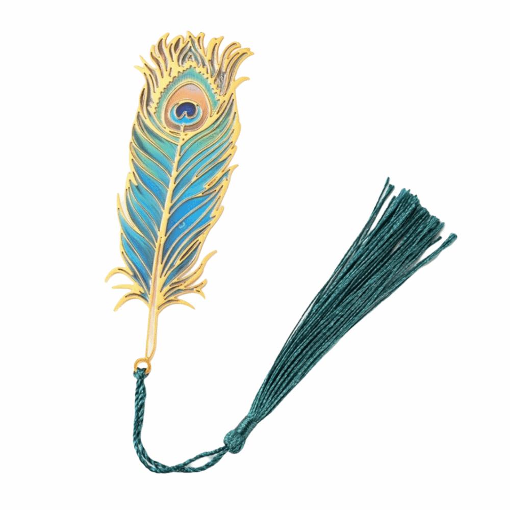Vintage Peacock Feather Bookmark Light-Transmitting Hollow Out Bookmark  School Supplies