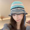 Y2k Knitted Bucket Hats Handmade Weave Hats Versatile Hollow Basin Cap  Streetwear