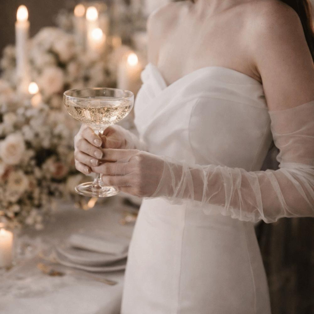 1 Pair Lace Wedding Dress Sleeves Soft Tulle Arm Sleeves Wedding Accessories  Bridal Wear