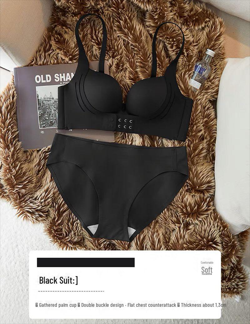 

Бесшовный бюстгальтер с застежкой спереди для девочек - антипровисающий, с боковой поддержкой груди, без пустых чашек, со сборками S