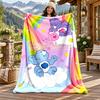 Care Bear Custom Name Flannel Blanket Personalized Soft Warm Plush Throw Blanket Customized Gift for Family Friends