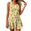 Women’s Floral Print Two Piece Tankini Swimsuit with Tank Top and Skirted Bottoms for Athletic Beachwear