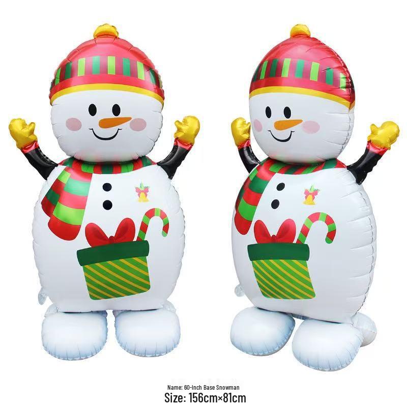 Large Christmas Tree and Santa Claus Aluminum Foil Balloons for Window Display 