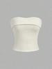 Crop Top Phumee Strapless Sleeveless Tube Top  Rib-knit Slim Fit  A1938