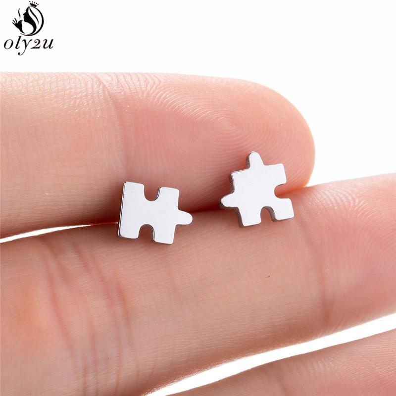 Simple Yoga Om Earring Ball Star Tree Cross Bicycle Stainless Steel Stud Earrings for Women Men T Bar Ear Piercing Gift