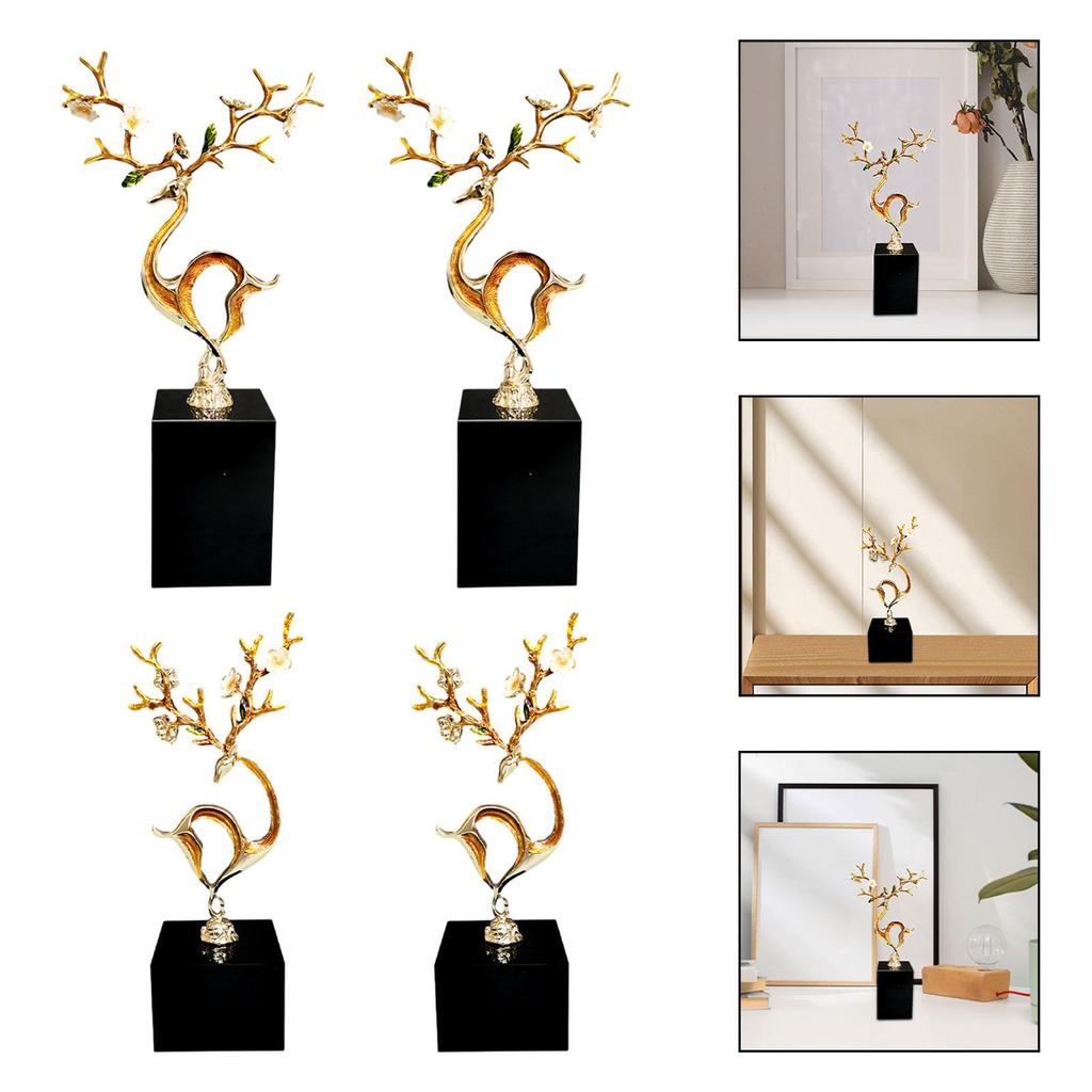 Animal Figurine Gift Collectible Decorative Sculpture Deer Statue for Table Centerpieces Cabinet Bedroom Living Room Office