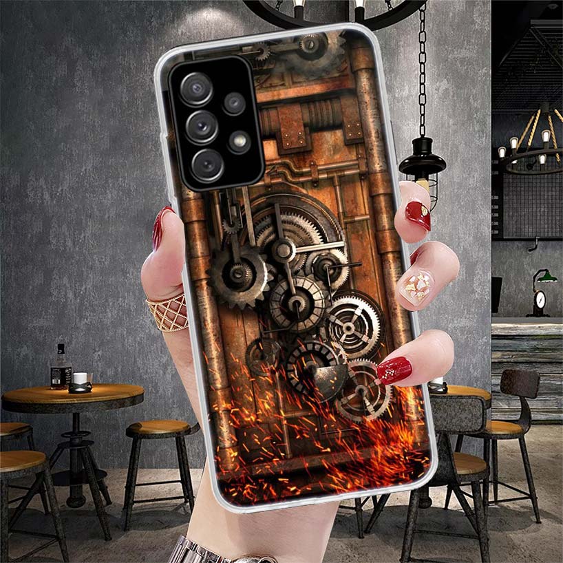 Steampunk Gear Mechanical Phone Case For Samsung Galaxy A12 A22 A32 A52 A72 A02S A51 A50S A71 A70 A31 A20S Note 20 Ultra S10 A10