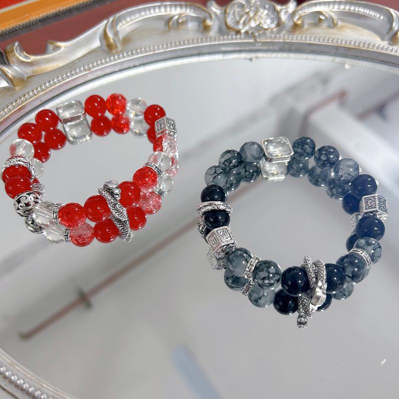 Original Couple Style Antique Handmade Dragon Beaded Bracelet Men's Bracelet Girls New Chinese Wrist Jewelry