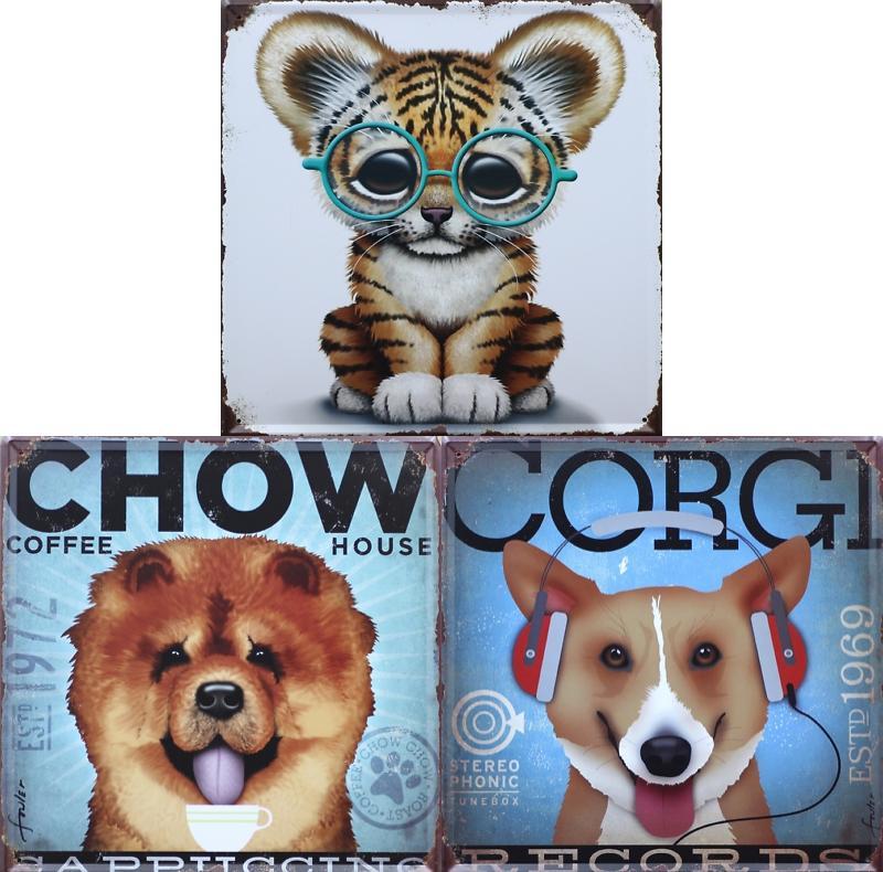 Charming Metal Tin Sign Plate Wall Art Decor Featuring Cute Animal Designs For Home Enhancement